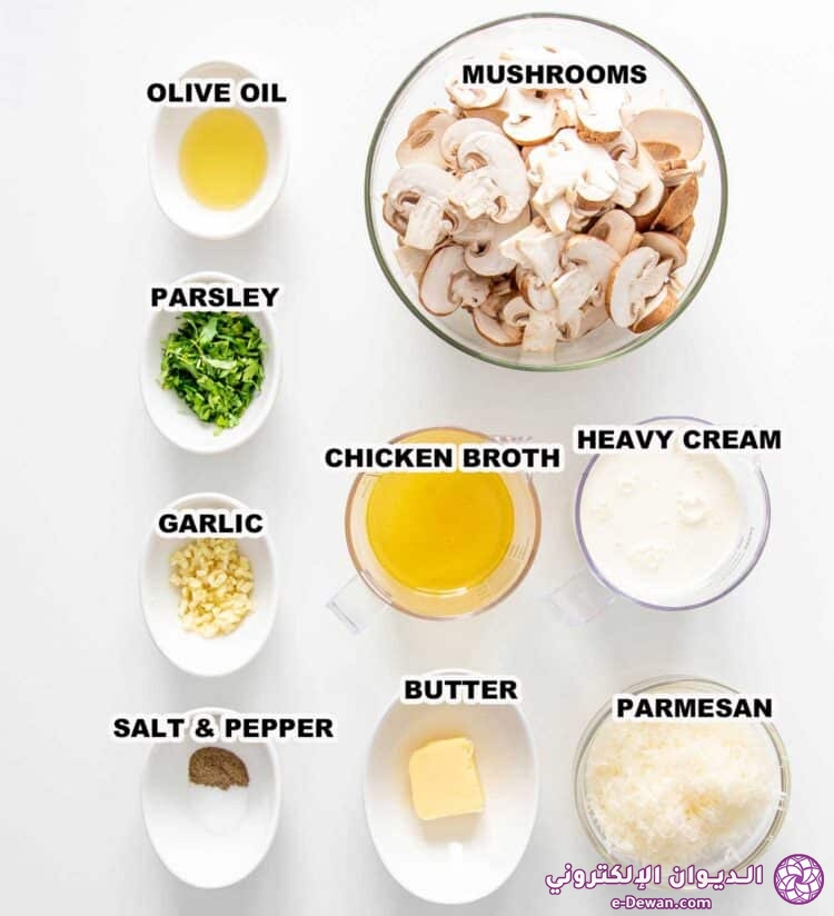 Creamy garlic mushroom chicken ingredients 2 750x824