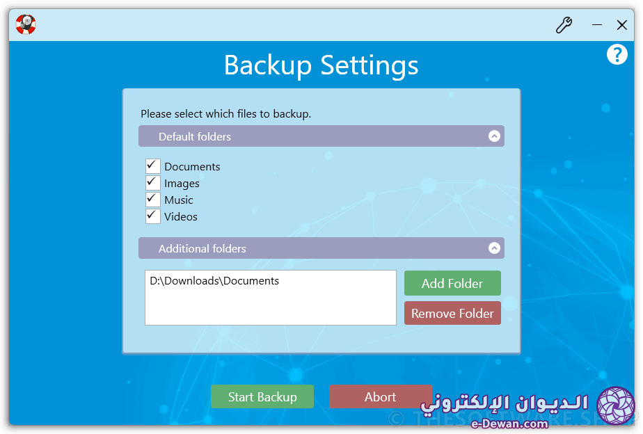 Abelssoft EasyBackup Backup Settings