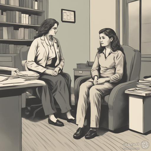 A female psychiatrist at the clinic with a female patient in her mid twenties  585952575
