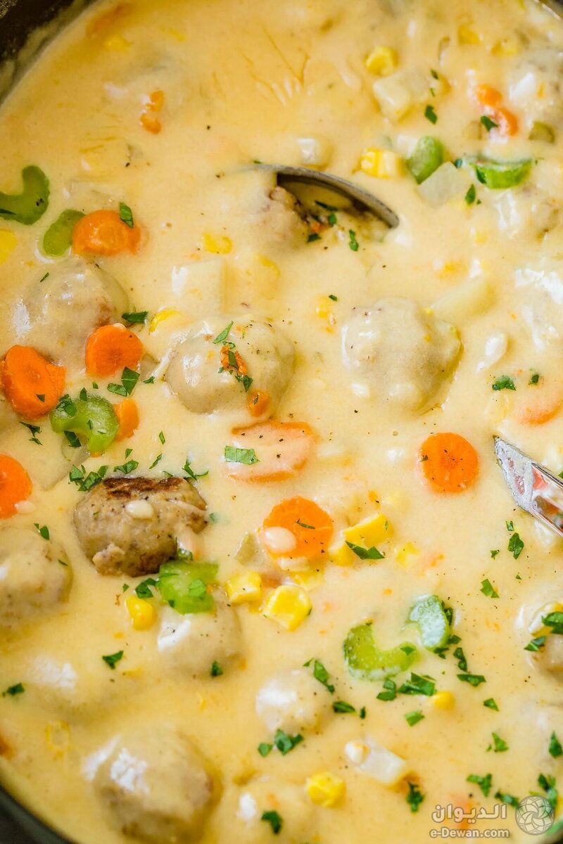 Crock pot or instant pot cheesy meatball soup 4