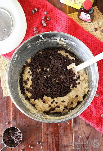 How to Make Edible Chocolate Chip Cookie Dough Adding Chocolate Chips to Dough Image