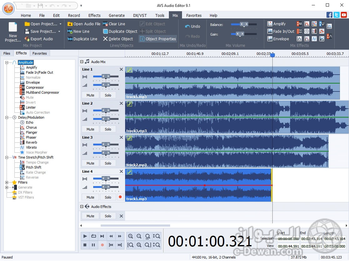 Slider audio editor